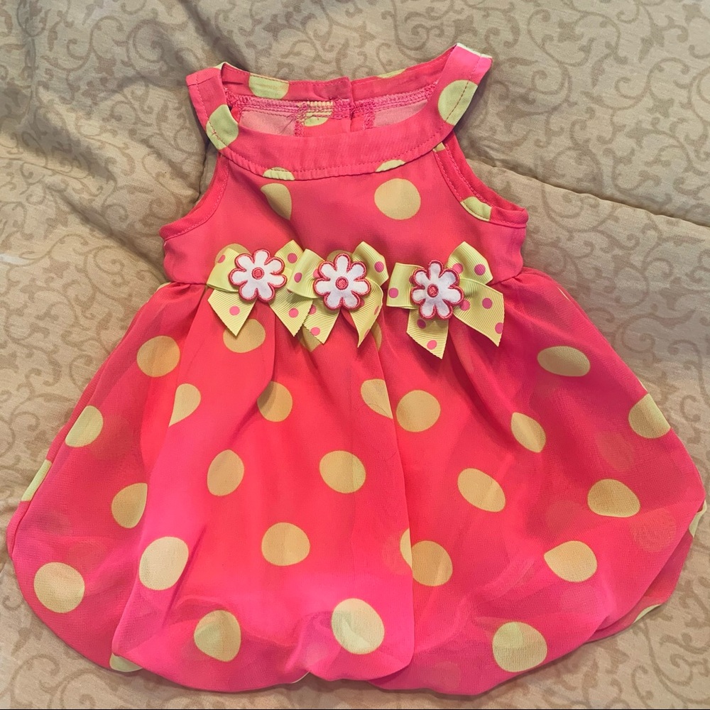 •Good Lad• Pink/Lime Polka Dot Bubble Romper-9 Mo.